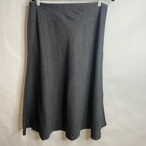 JM Collection Gray A Line Full Skirt Midi Sz 14